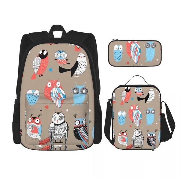 

backpack exotic owls school bag set for teenagers girls boys student travel book kids mochila
