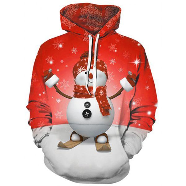 

Autumn and Winter New Christmas Hoodie Drawstring Variety of Printed Loose and Comfortable Pullover Sweater, Black