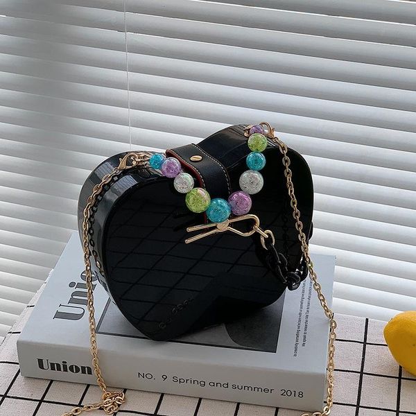 

evening bags acrylic apple shape party clutch bag for women beaded handles female purses and handbags shoulder crossbody chain