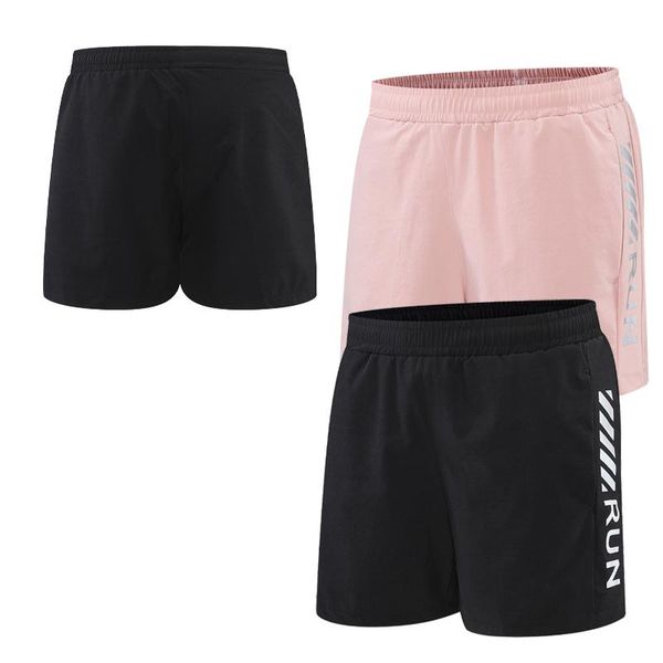 

running shorts women thin quick dry sport workout short reflective prints yoga training pocket female gym, Black;blue