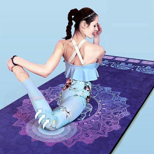 

* 680 8 mm yoga mat suede tpe printed anti-skid beginner pilates gym home fitness carpet slimming acupressure dance pad mats