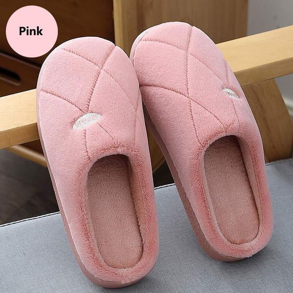 

women winter home slippers female shoes woman flats non-slip soft warm plush house indoor bedroom couple shoe, Black
