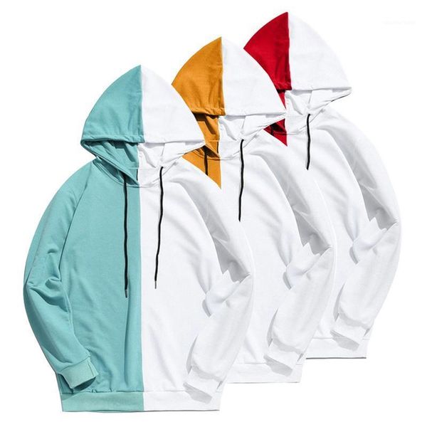 

men's hoodies & sweatshirts autumn long sleeve fashion sweatshirt cool men patchwork cotton sportwear male hoody couple clothing, Black