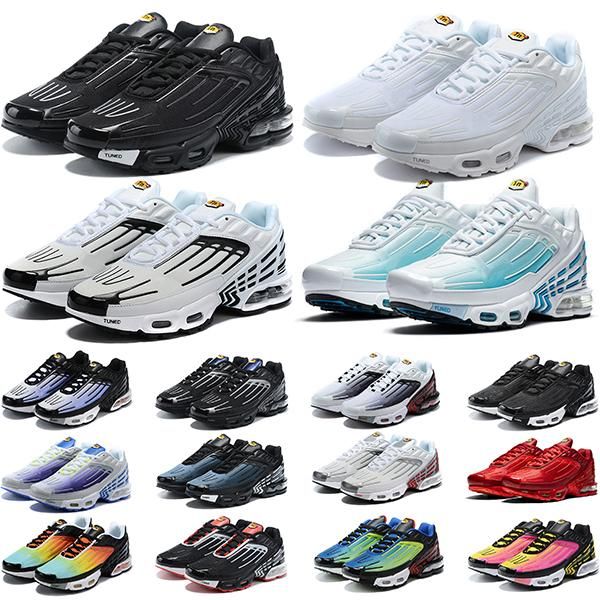 

tn plus 3 tuned running shoes chaussures iii triple white black hyper blue green og usa neon mens womens trainers sneakers sports ni ok ie, White;red
