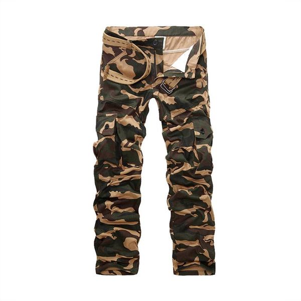 

men's pants plus size mens fashion camo cargo zipper casual overalls men more pockets leisure cotton 28-40, Black