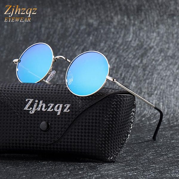 

sunglasses fashion metallic polarized round mens womens blue coating mirrored sun glasses john lennon vintage retro, White;black