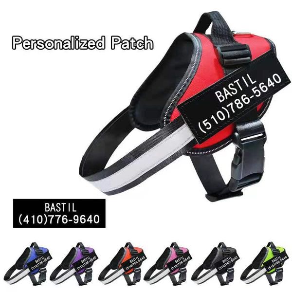 

dog harness no pull reflective breathable adjustable pet for vest id custom patch outdoor walking supplies collars & leashes