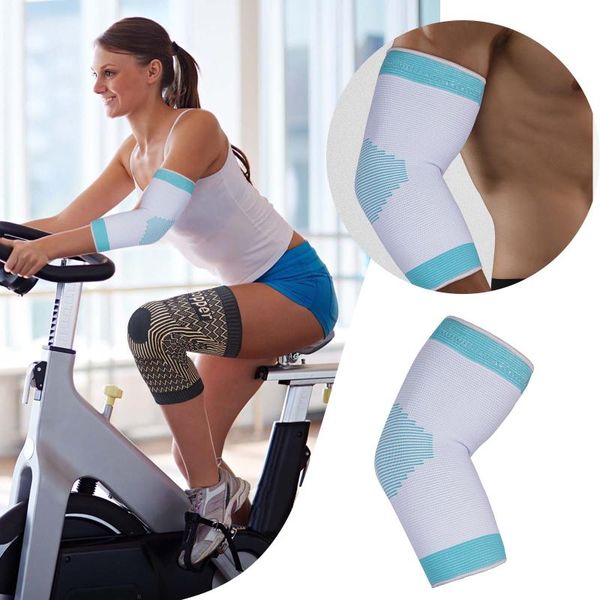 

elbow & knee pads 1 pc compression support elastic brace for men women sports basketball gym volleyball fitness protector arm sleeves, Black;gray