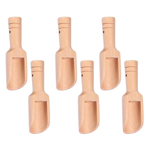 

spoons 2pcs wooden round handle scoop teaspoon small salt shovel powder scoops