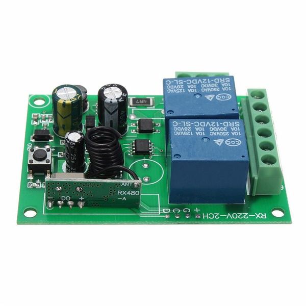 

smart home control dc 12v 220v 10a 315/433mhz 2 channel wireless relay rf remote switch heterodyne receiver