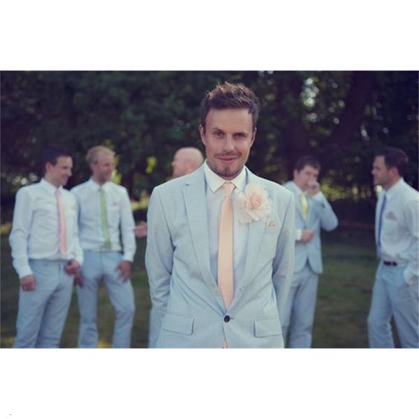 

men's suits & blazers the latest design blue light jacket of the groom's wedding suit 2-pieces (men's + pants) clothes trajes, White;black
