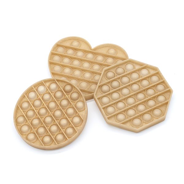 

decompression toy gold and silver combination octagon tie-dyed rainbow fidget sensory toys push pop bubble party games