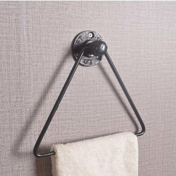 

towel racks 24x18cm wall mounted towels rack triangle metal bathroom holder black hanging hanger