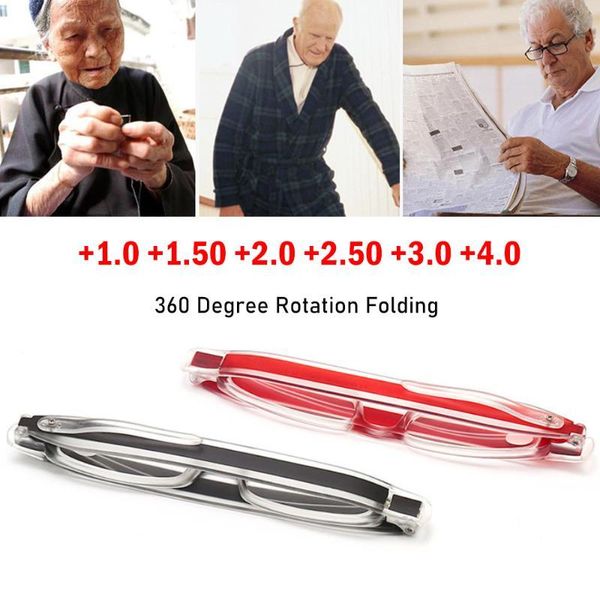 

degree rotation folding reading glasses diopter men women foldable presbyopic 1.0 1.5 2.0 2.5 3.0 3.5 4.0 sunglasses, White;black