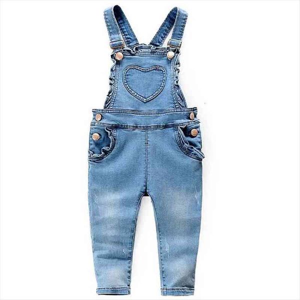 

kids denim jumpsuit back to school fashion children overalls jeans heart patten design pants boys girls trousers, Blue