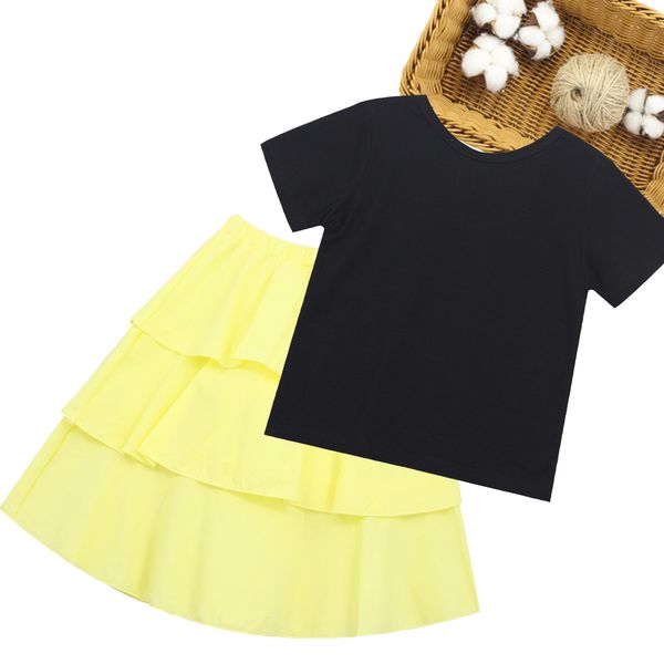 

clothes for girls big bow childrens clothes for girls tshirt + skirt kids clothes girls summer childrens set, White