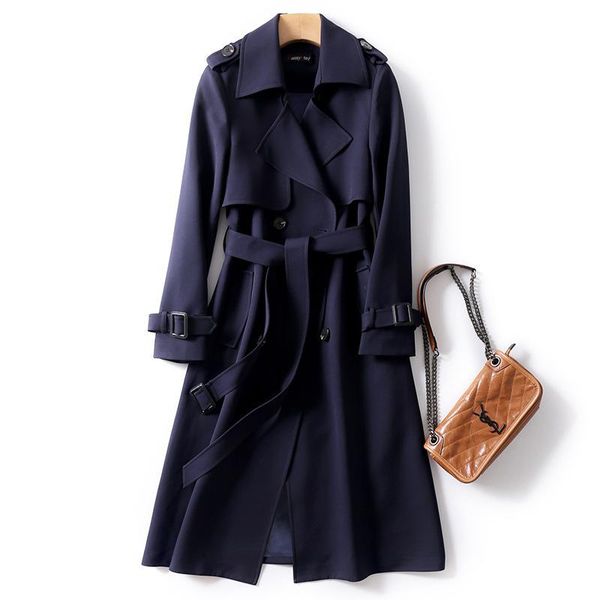 

women's trench coats atmospheric dust coat female long han edition this year the small temperament drape british wind, Tan;black