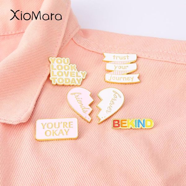 

pins, brooches be kind enamel pins inspirational encouraging quote lapel pin lovely today friends gift for her bff jewelry, Gray