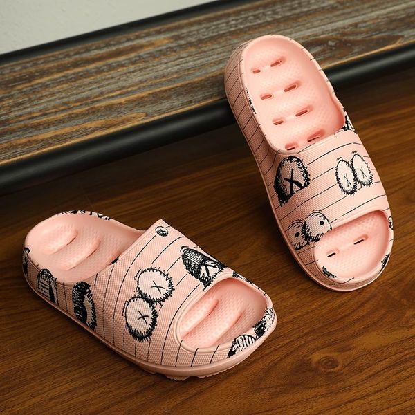

slippers thick platform women indoor bathroom beach slipper soft anti-slip lovers home floor slides ladies summer shoes, Black