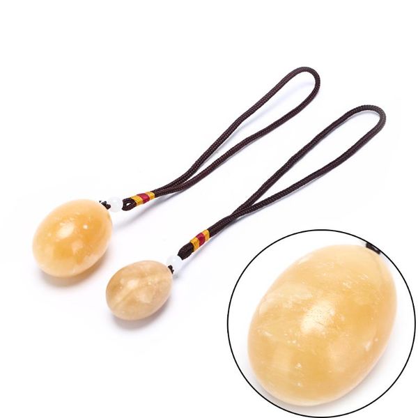 

massage gun yellow natural jade egg for kegel exercise pelvic floor muscles vaginal yoni ben wa ball 1 pc