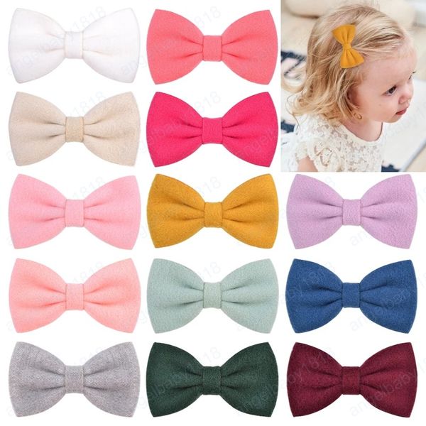 Candy Color Baby Bowknot Fermagli per capelli per ragazze carine Boutique Forcine per capelli in cotone Barrettes Copricapo Accessori per capelli per bambini