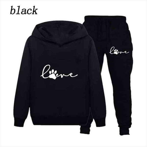 

casual kids clothes 2 piece set children clothing cool boy girls hoodie pants 2pcs set boys tracksuit children baby clothes 2-1, White