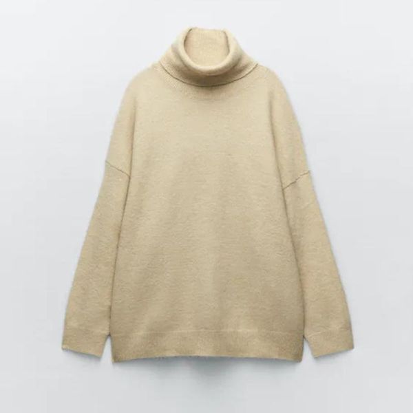 

women's sweaters floy fashion casual loose simple turtleneck women elegant solid sweater long sleeve pullover ladies, White;black