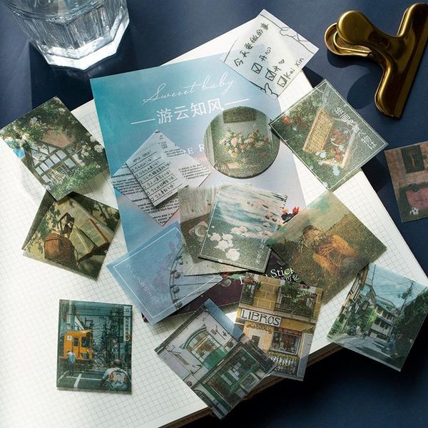 

100pcs/bag vintage butterfly plant ins style sticker packaging diy diary journal decoration scrapbooking gift wrap