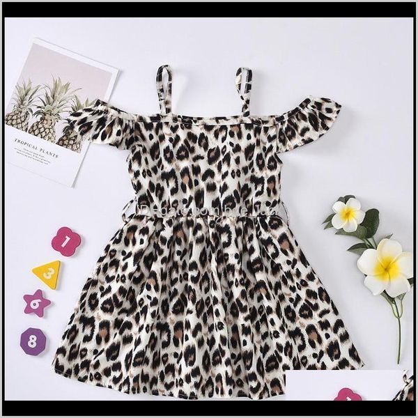 Abiti Abbigliamento Bambino, MaternityTodDler Baby Kids Leopard Stampa Stampa Strap Off Spalla Principessa Abito Vestito Vestito Vesione Flillo Ropa Niña Meisjes