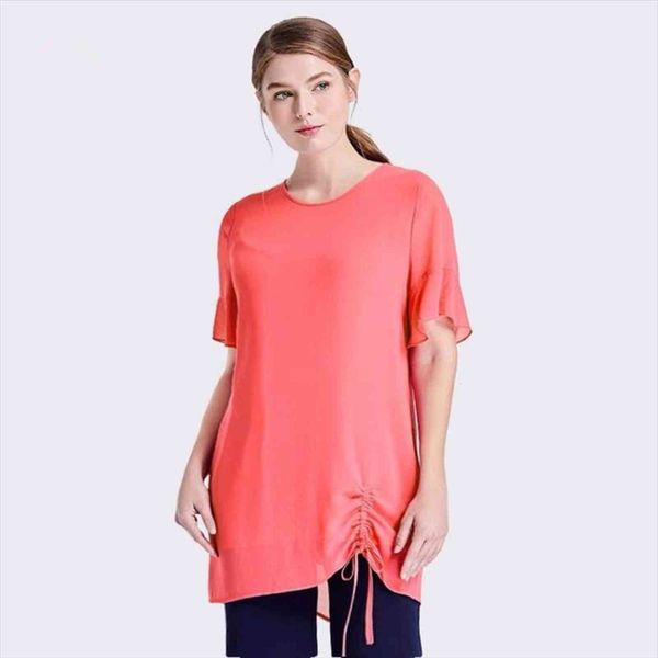 

fashion chiffon amp shirts,summer womens blouses short sleeve o neck casual oversize blouse loose female plus size l 6xl, White