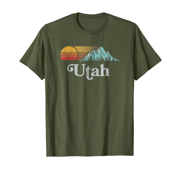 

utah vintage mountain sunset eighties retro graphic tee, White;black
