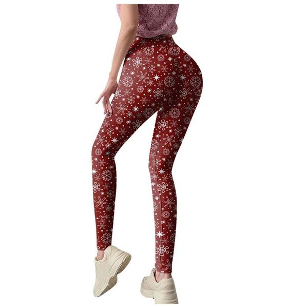 

women's leggings for fitness christmas custom santa claus snowman party skinny pants running pilates gym, Black