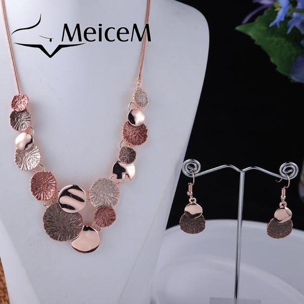

chains meicem enamel necklace set square geometric necklaces women's silver color christmas day for girl trendy jewelry