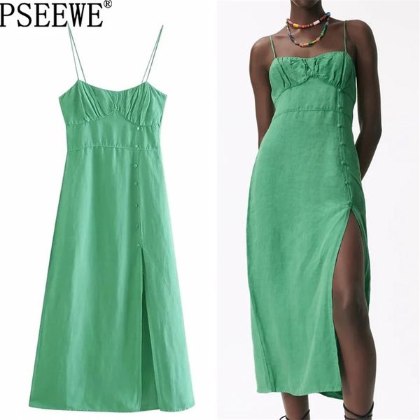 

summer long dress women green midi strappy woman fashion bow sleeveless backless slip party es 210519, Black;gray