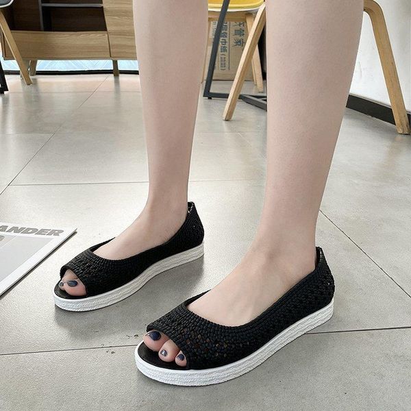 

flat women sandals platform summer beach woman sandels outdoor womans slides vintage slip on shoes female 2021, Black