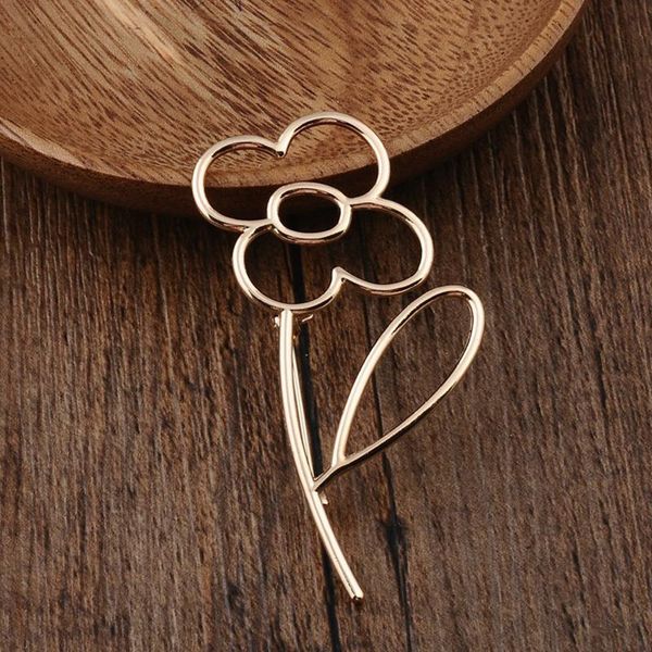 

pins, brooches gold alloy clothing accessories elegant fashion scarf buckle lapel pins special unique collar empty flower, Gray