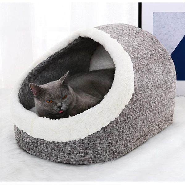 

winter washable pet bed warm cat cave wool basket with cushion pillow for dog cats in supplies beds & furniture
