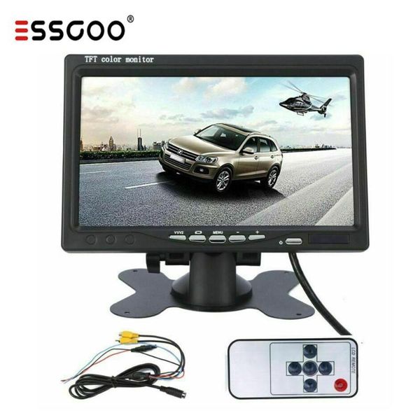 

car video 7 inch monitor tft color screen reverse rearview backup camera mirror hd display 12-24v drop
