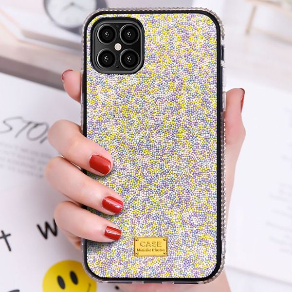 Lüks Bling Glitter Küçük Inci Kılıfları Elmas TPU PC Kapak Için Moto G50 G60 G100 G8 Güç Lite G9 Bir Fusion 5G Artı E7 G Oyna 2021 LG Stylo 6 7 K22 Google Piksel 4 4A XL 5