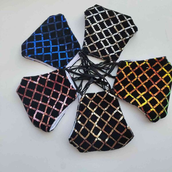 

new mask seven color sequins thickened fabric dust-proof warm fashion mask