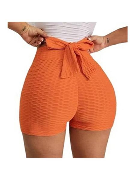 

gym clothing 1pcs women's polyester spandex bowknot bubble pants hip yoga shorts peach fitness sports three-point s21, White;black