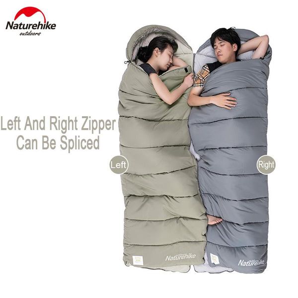 

naturehike envelope sleeping bag ultralight 2-person spliced cotton with hood waterproof portable outdoor camping bags