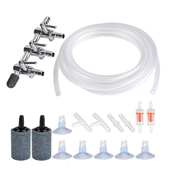 

decorations 1set aquarium accessories fish tank oxygen pipe suction cup check valve bubble stone diy supplies