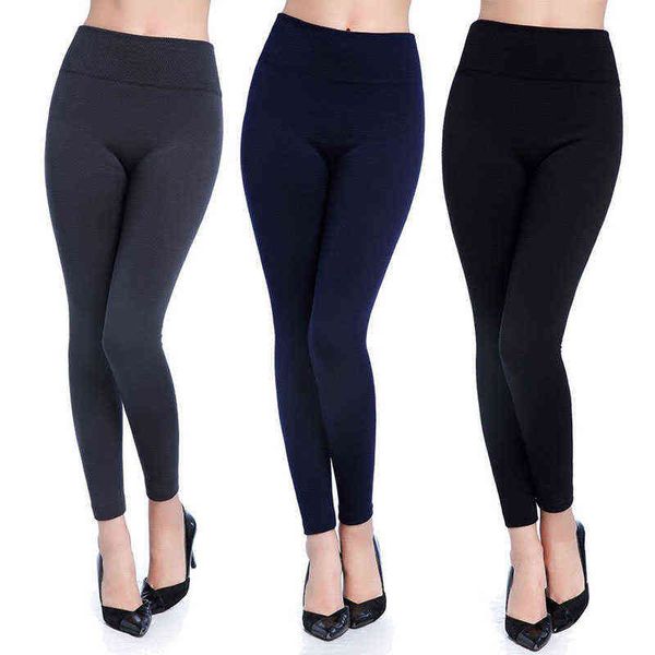 

autumn and winter warm pants selling spring high waist legging plain salad women pants women spring leggings 211117, Black