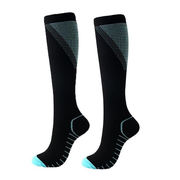 

sports socks knee high/long printed nylon polyester compression outdoor footwear accessories, Black