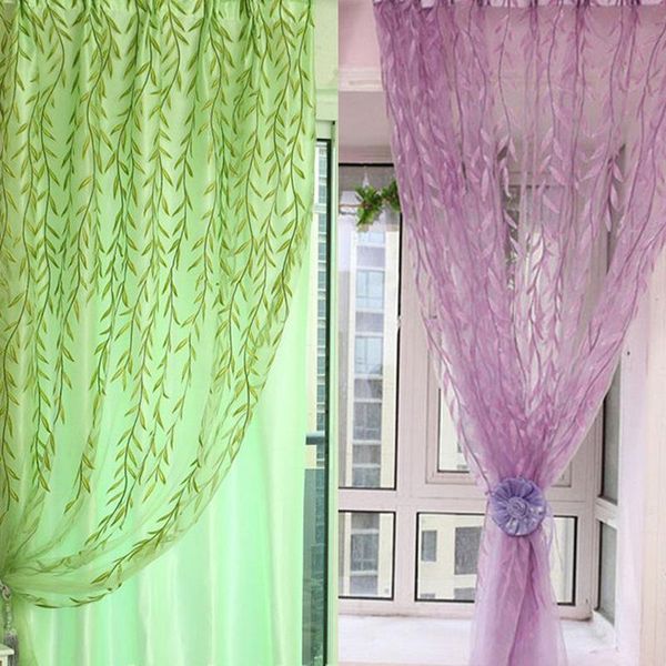 

home textile chic room willow pattern voile window curtain sheer panel drapes scarfs for bedroom living &