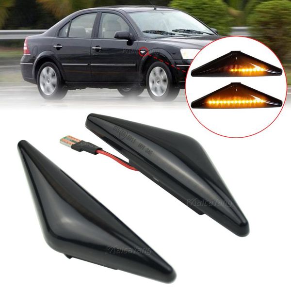 

emergency lights 2pcs for mondeo 3 2000-2007 focus 1 1998-2004 sequential flowing water led dynamic turn signal side marker light