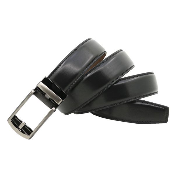 

mens leather ratchet automatic buckle belt- adjustable genuine dress belt for men - click belts zyy1060, Black