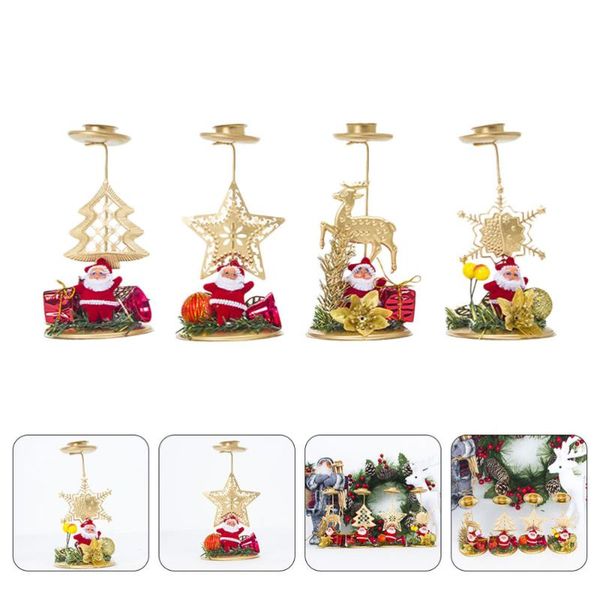 

candle holders 4pcs christmas candlestick holder decorative iron stand