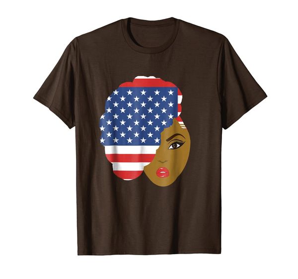 

4th of July Afro Natural Hair T-Shirt for Black Women, Mainly pictures